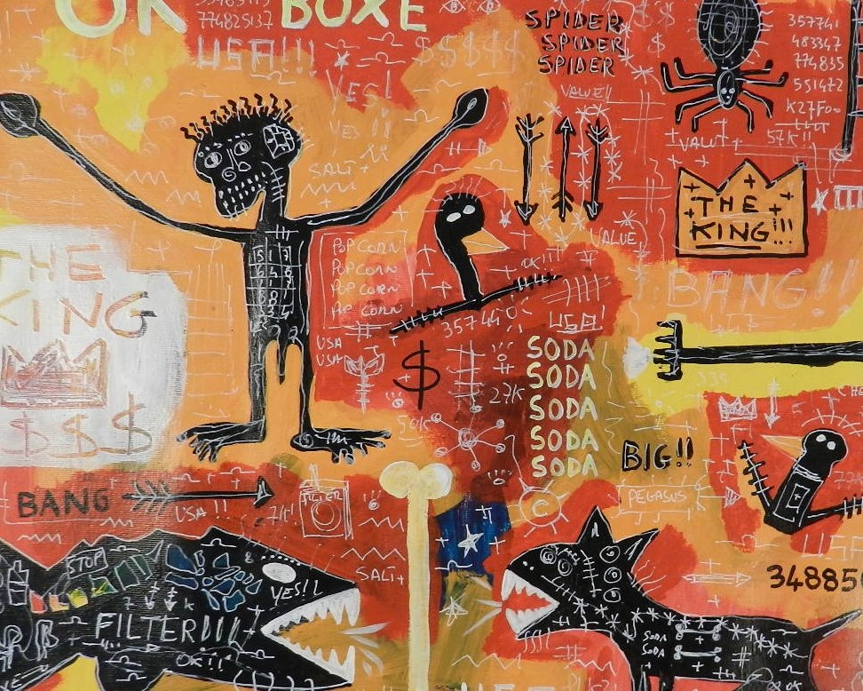 JEAN-MICHEL BASQUIAT (American, 1960-1988) Oil - 2