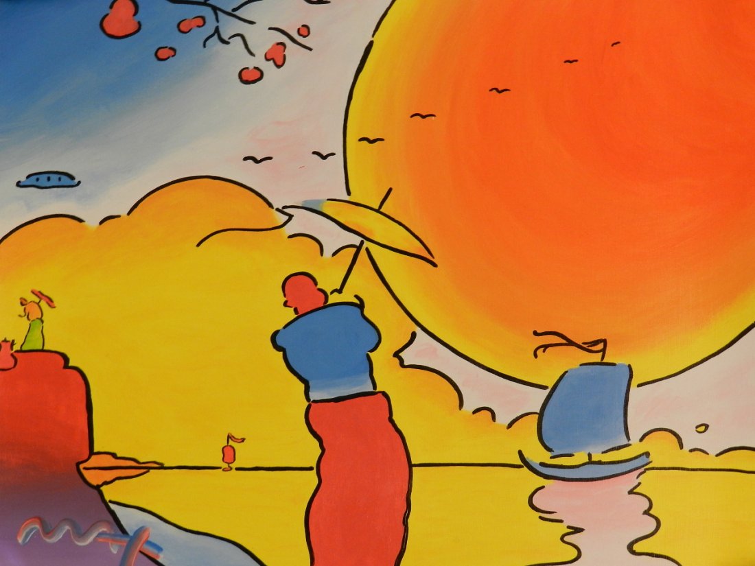 Peter Max (American. born 1937) Acrylic on Paper: Measures: 16" x 20" inches, unframed. Signed lower left Lot Note: This lot is being offered as "attributed to" the named artist, meaning that it appears to be of the period and may be wholly or partl