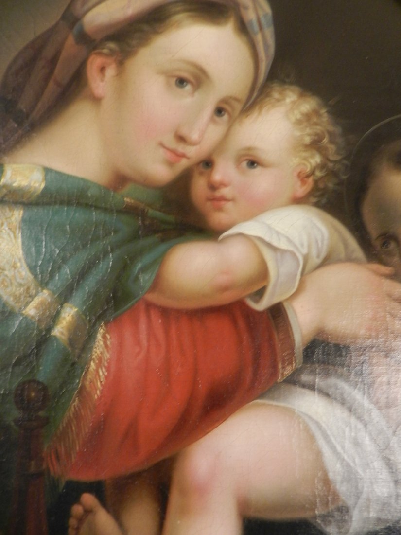 After Raphael Oil On Canvas Madonna And Child 19th c - 4