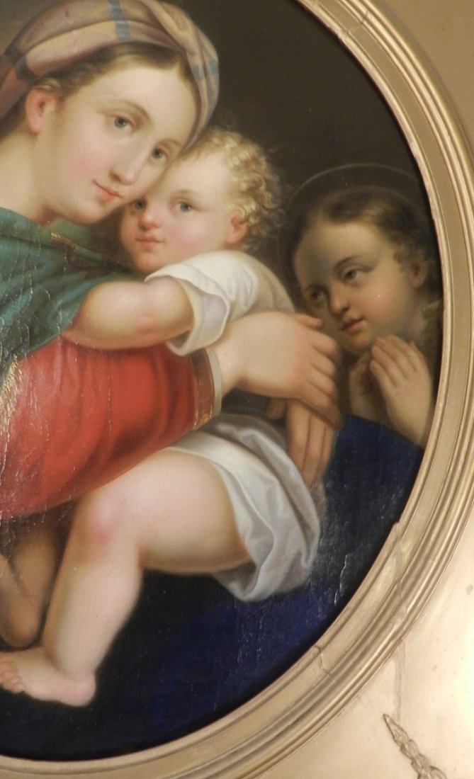 After Raphael Oil On Canvas Madonna And Child 19th c - 6