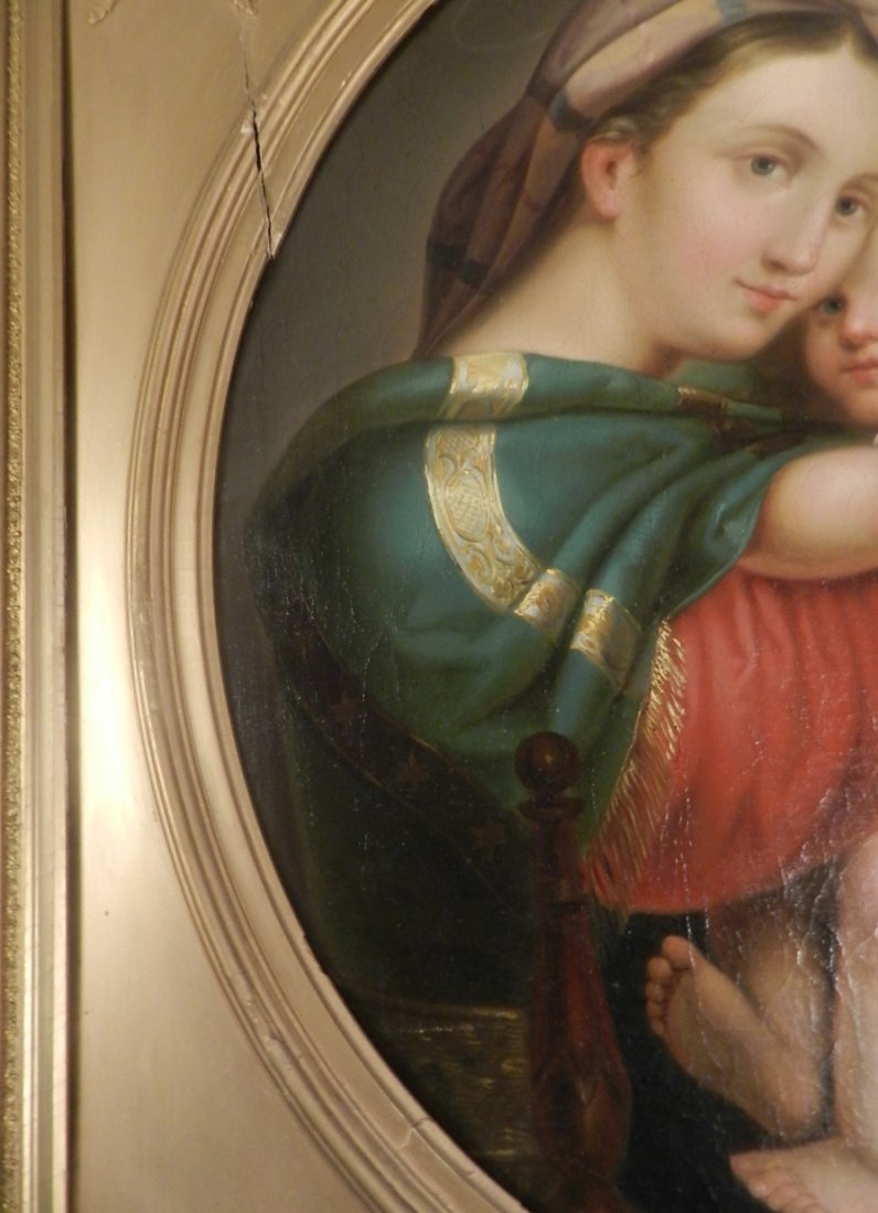 After Raphael Oil On Canvas Madonna And Child 19th c - 7