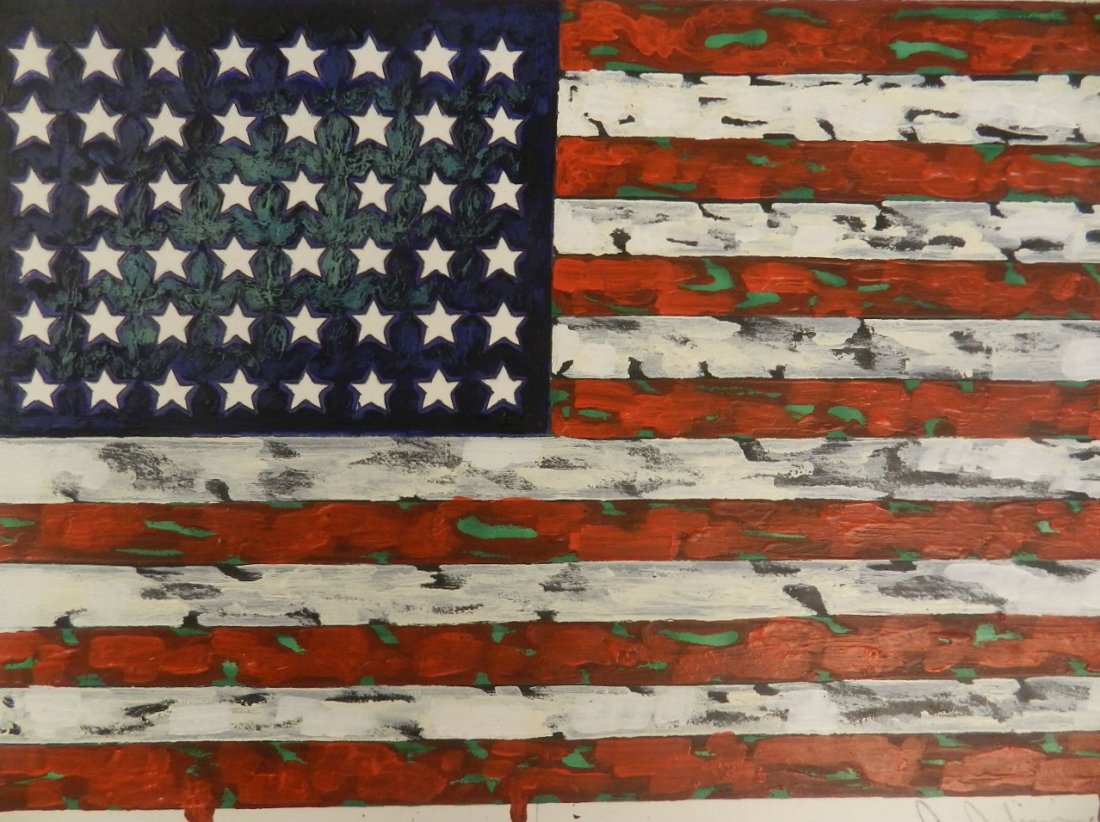 American Flag Acrylic on paper - 3
