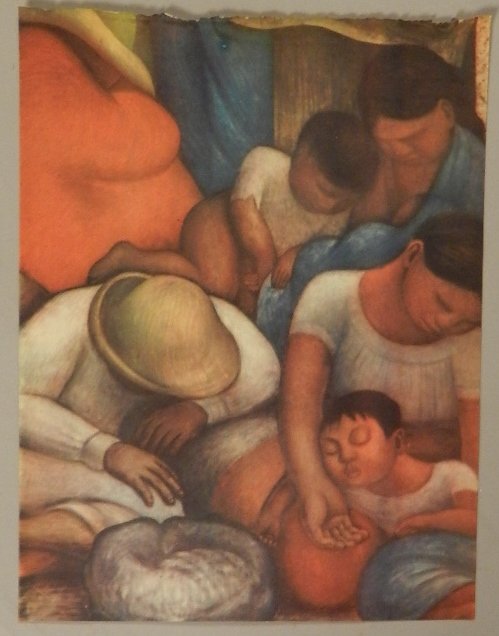 Diego Rivera (Mexican, 1886-1957): Medium: Colored Lithograph Titled: "The Night Of the Poor" (From the Ballad to the Revolution of 1910), C. 1935 Measures: 11 x 8.5 inches