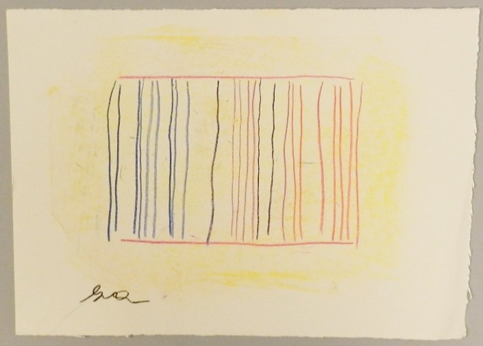 Gene Davis (american, 1920-1985): Medium: Pastel on smooth wove paper Untitled Vertical stripes Measures: 9.75 x 13.75 inches Signed lower left Provenance: Private Collection of a Gentleman