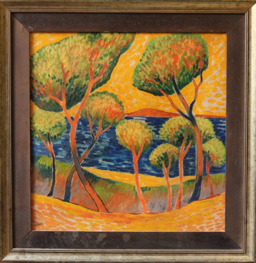 Andre Derain (French, 1880-1954) Oil on Canvas: Measures: 27 3/4 x 28 1/4 inches, framed. Sight measures: 21 1/4 x 21 1/2 inches. Signed lower left. Lot Note: This lot is being offered as "attributed to" the named artist, meaning that it appears to