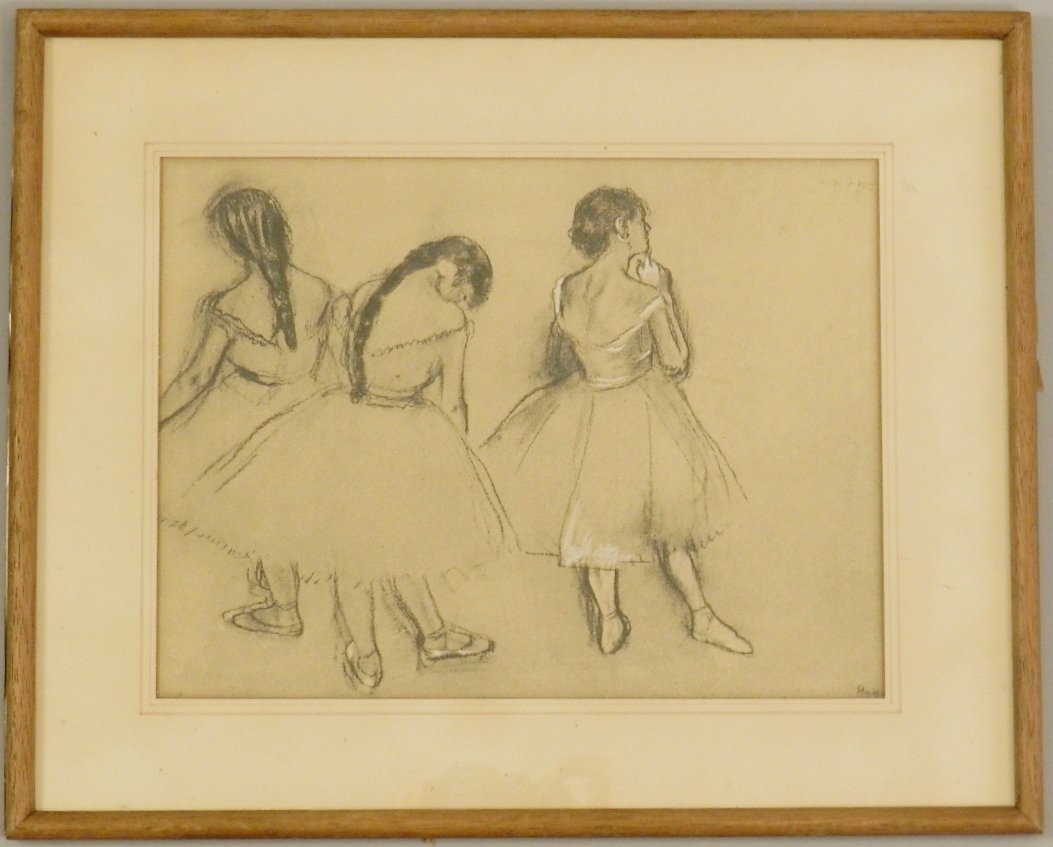 Edgar Degas (French, 1834-1917): Pastel on Paper Measures: 14.5" x 12" inches, framed. Sight measures: 10" x 7.5" inches. Signed lower right Labeled verso Lot Information: This lot is being auctioned as "attributed" to the named arti