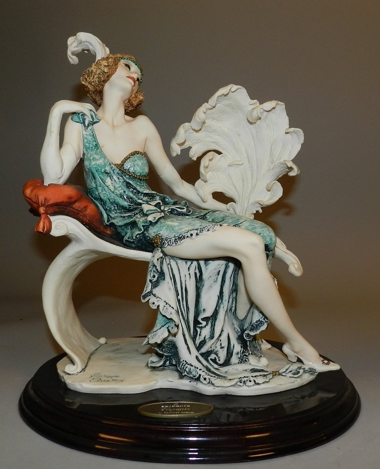 Giuseppe Armani Italian Figural Sculpture: Florence Elegance, 1998 Measures: 14 inches tall, 12 inch base Signed on front & numbered 401/5000 on back, from a total edition of 5000