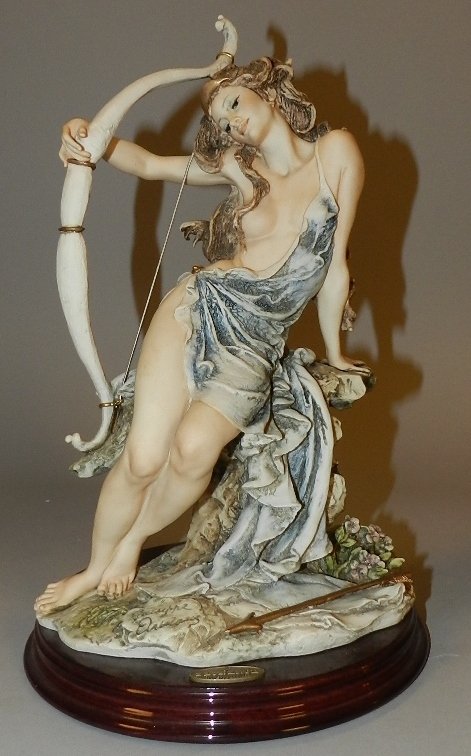 Giuseppe Armani Italian Figural Sculpture: Florence Elegance, 1994 Measures: 13 inches tall, 8 inch base Signed on bottom of sculpture