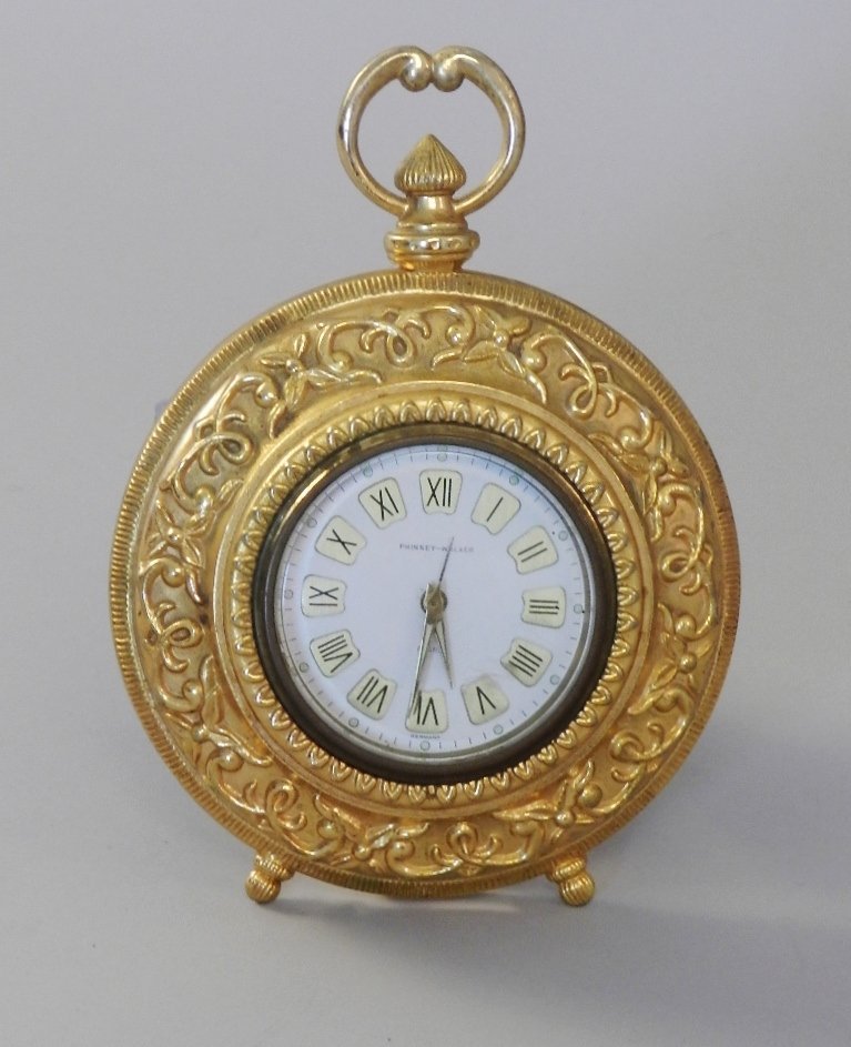 Phinney Walker German Gilt Style Clock: Measures: 7" x 5" inches