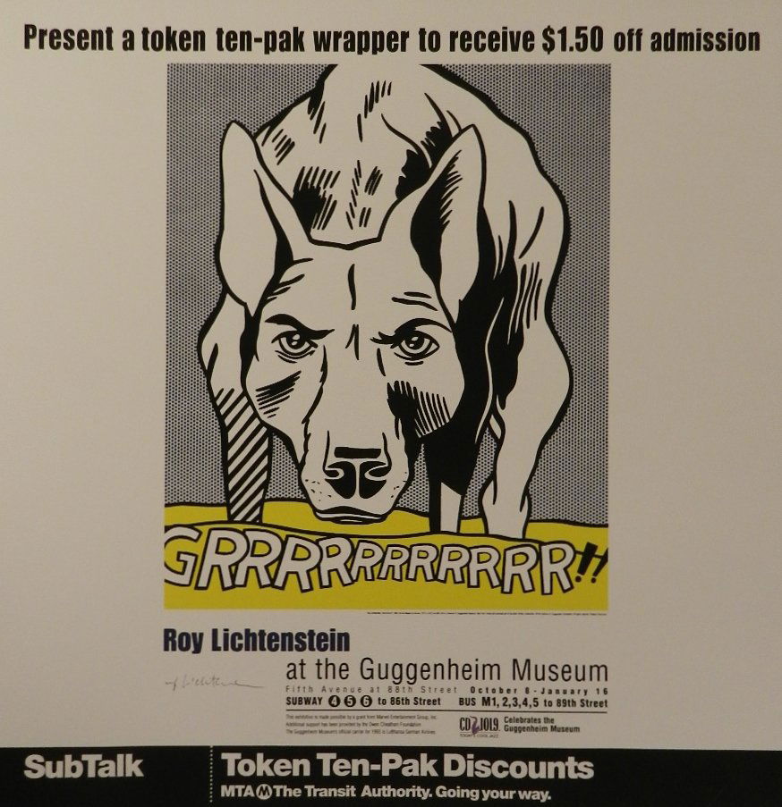 ROY LICHTENSTEIN (American, 1923-1997) Lithograph: "Grrrrrrrrrr!!"Hand signed lower rightUnframed size 22 x 21 inchesProperty of a New York Corporation