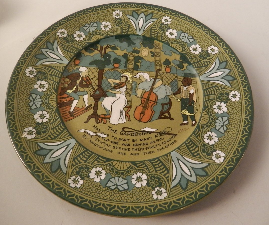 Buffalo Deldare Pottery Plate: Measures: 9.5" inches in diameter. Marked on the back of plate