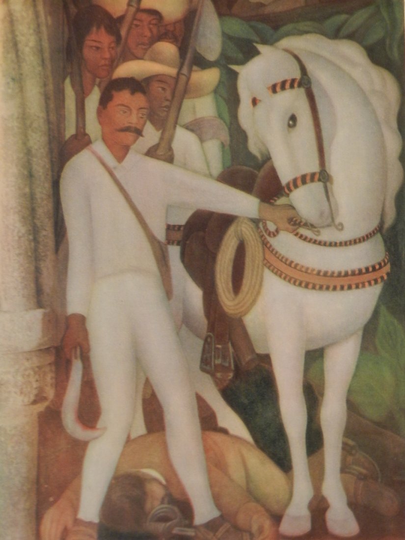 Diego Rivera (Mexican, 1886-1957): Medium: Colored Lithograph Titled: "Untitled" Measures: 11" x 8.5" inches, unframed.
