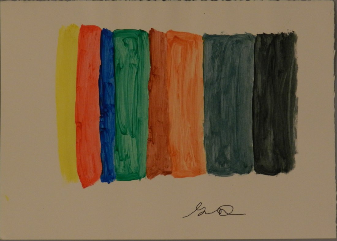 Gene Davis (American, 1920-1985): Medium: Watercolor on paper Untitled vertical Stripes Signed lower right Measures: 10 x 14 inches Provenance: Private collection of a gentleman