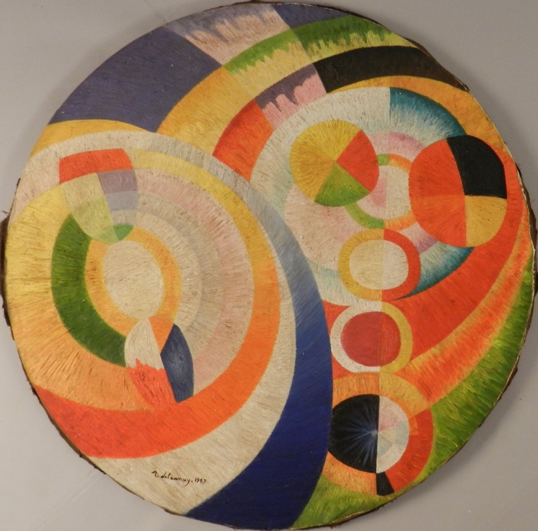 Robert Delaunay (French, 1885-1941): Medium: Oil on canvas UntitledMeasures: 31 inchesSigned & Dated lower leftPrivate collection, South America Style/manner of artist
