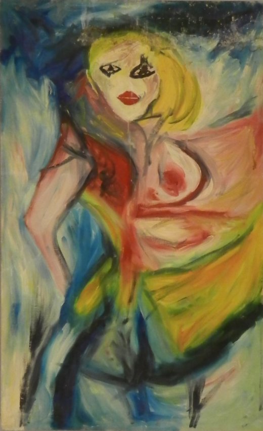 Willem de Kooning (American, 1904-1997): Medium: Oil on canvas Portrait of Marilyn Monroe, C. 1960's Measures: 39 x 24 inches Signed on side of canvas & dated verso Provenance: From a large private estate collection, Sparta, Tennessee. Colle