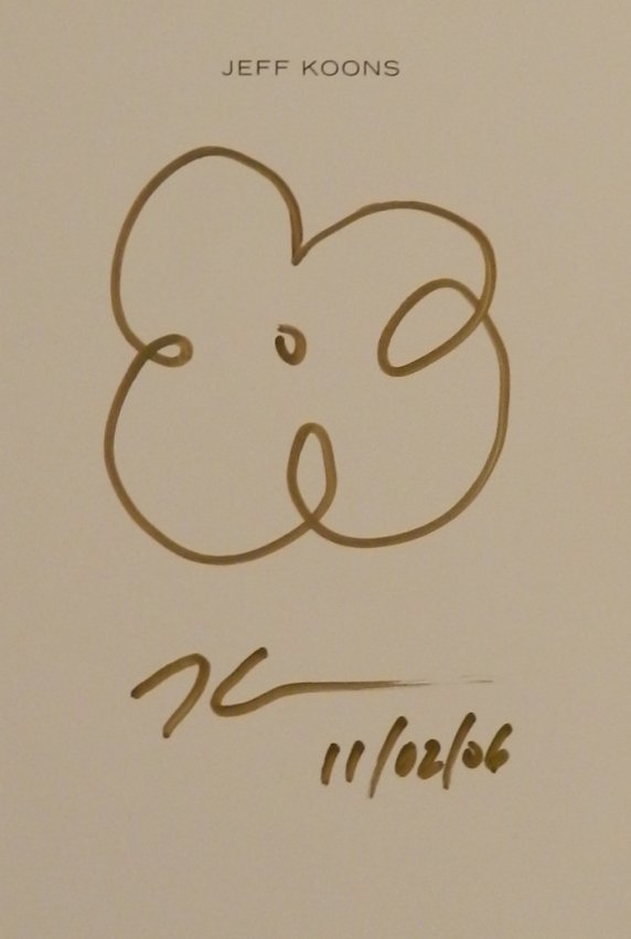 Jeff Koons (American, B. 1955): Medium: Marker on magazine page Original Flower drawing 9.5 x 6.5 inches Signed & Dated on bottom