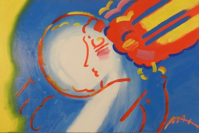 Peter Max (B. 1937): Medium: Acrylic on board Measures: 20 x 30 inches Signed lower right Provenance: Property of an English Gentleman, United Kingdom Lot Note: This lot is being offered as "attributed to" the named artis