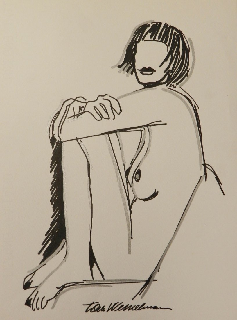 Tom Wesselmann (American, 1931-2004): Medium: Marker on paperUntitledMeasures: 13 x 9.5 inchesProvenance: Private collection of Giorgio NaviglioLot Information: This lot is being auctioned as "attributed" to the named artist, which means,