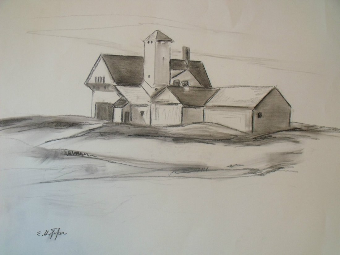 Edward Hopper (1882-1967): Medium: Charcoal on PaperMeasures: 18 x 24 inchesSigned lower leftProvenance: Private Collection, Richmond Kentucky.Lot Information: This lot is being auctioned as "attributed" to the named artist, wh