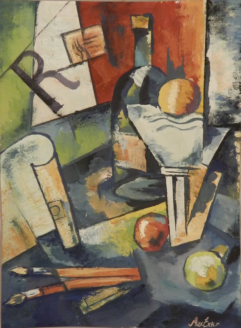 Alexandra Exter (Russian, 1882-1949): Medium: Watercolor on paper Untitled Measures: 11 x 8.5 inches Signed lower right Provenance: From a Large Russian Family Collection, collector states multiple paintings in collection were given to gr