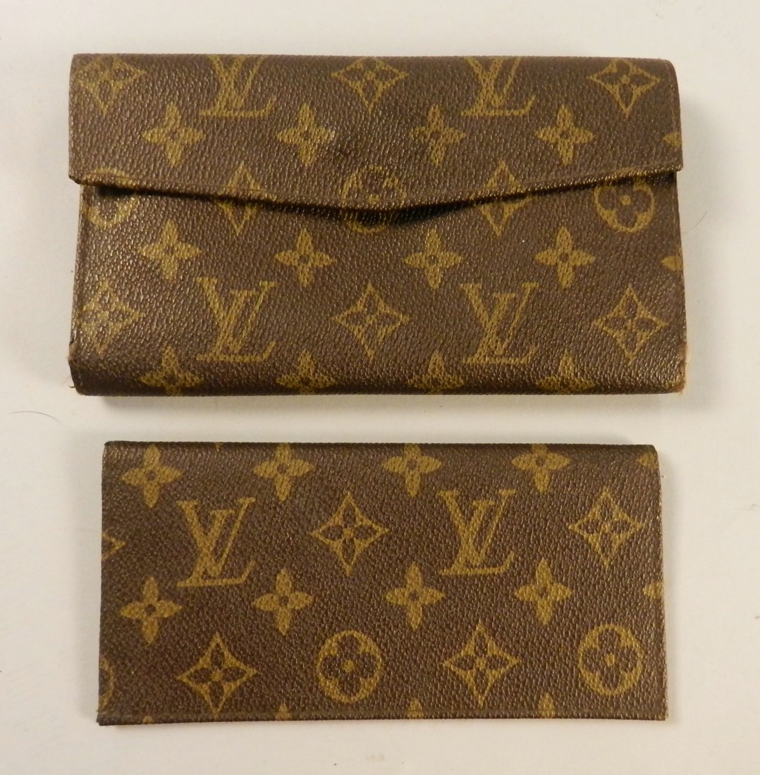 Vintage Louis Vuitton Wallet & Checkbook Cover: Measures: 7 inches & 6.5 inches