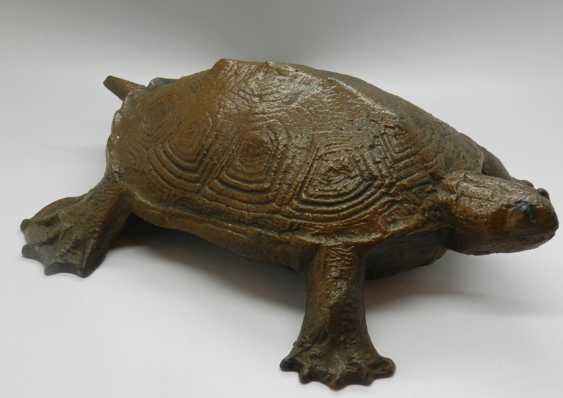 Wilton Vintage Bronze Turtle Doorstop: measures: 8.5 inches Signed on inside