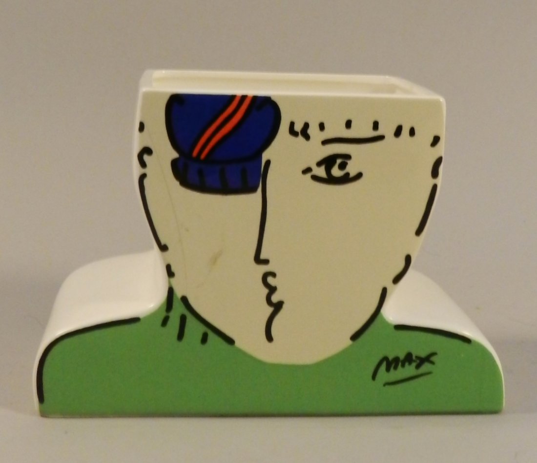 Peter Max Ceramic Cookie Jar: Measures: 5.5 inches Marked on bottom & dated