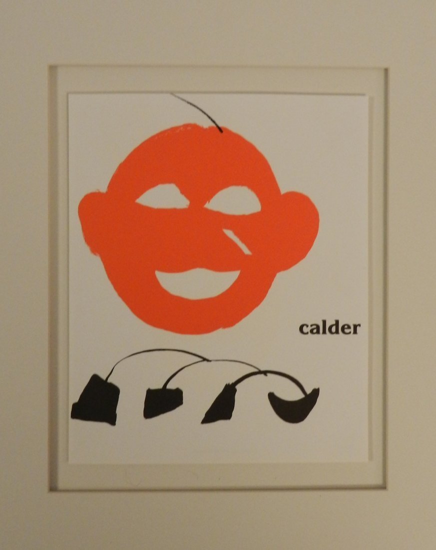 Original Alexander Calder 1963 Lithograph: Untitled Measures: 15 x 11 inches, matted: 16 x 20 inches Unsigned Printed 1963, Maeght, France COA included