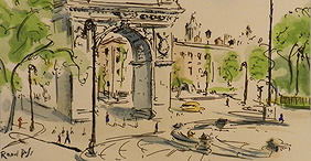 Attributed to Raoul Dufy French Watercolor Painting First Image