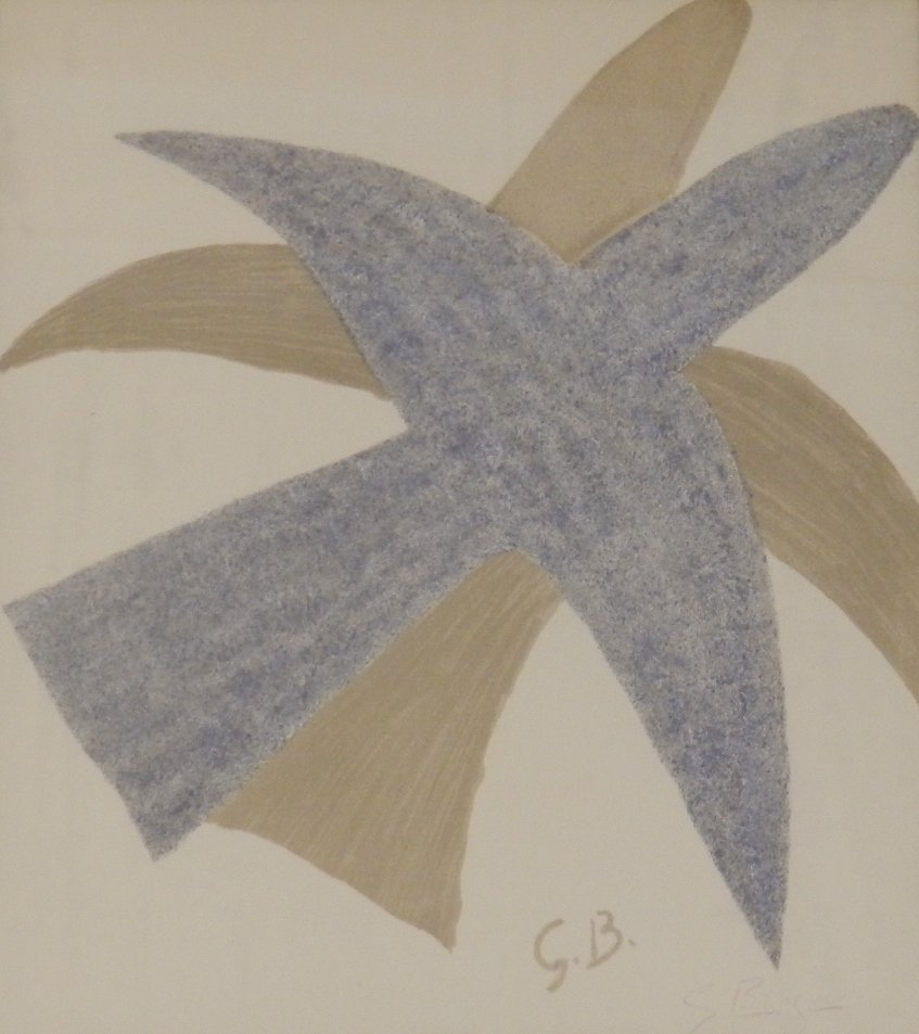 Georges Braque Hand Signed Lithograph: Title: Star Birds Measures: 24 x 20 inches framed 12 x 10 inches lithograph size Hand signed lower right COA included