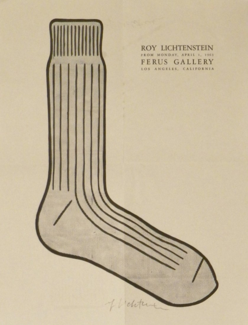 Roy Lichtenstein, Signed Gallery Offset Lithograph: 1963 Perus Gallery offset lithograph Measures: 13 x 9.5 inches Signed in pencil on bottom