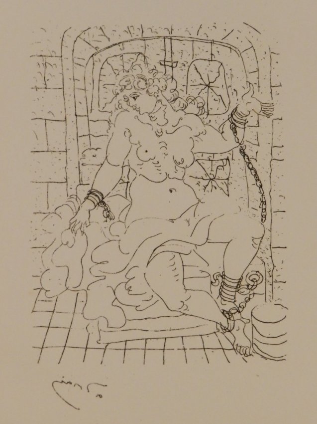 Vintage Andre Derain Signed Etching: Measures: 22x20 inches matted, etching size: 10 x 8 inches Signed in plate lower left