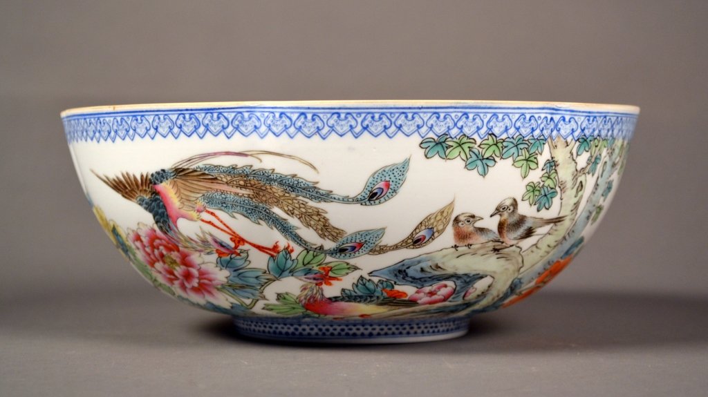 Chinese Porcelain Republic Eggshell Bowl: Chinese Republic era eggshell porcelain bowl. 8" x 3 1/8".