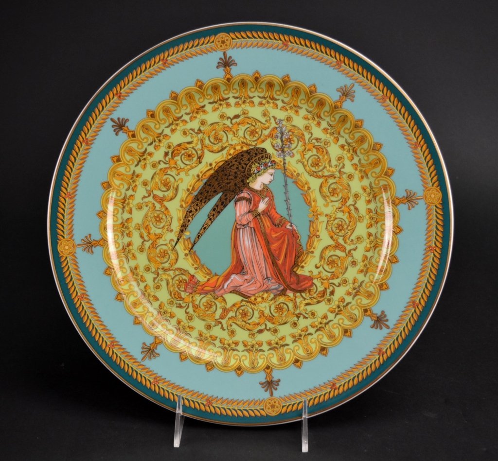 Versace "L'ange Gabriel" Plate w/Box: Versace "L'ange Gabriel" Plate w/Box. Measures 12" dia.