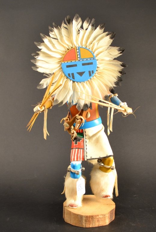 Native American Hopi Kachina doll signed 'Tawa (sun) R: Native American Hopi Kachina doll signed 'Tawa (sun) Roy Pickett' 18.5" tall