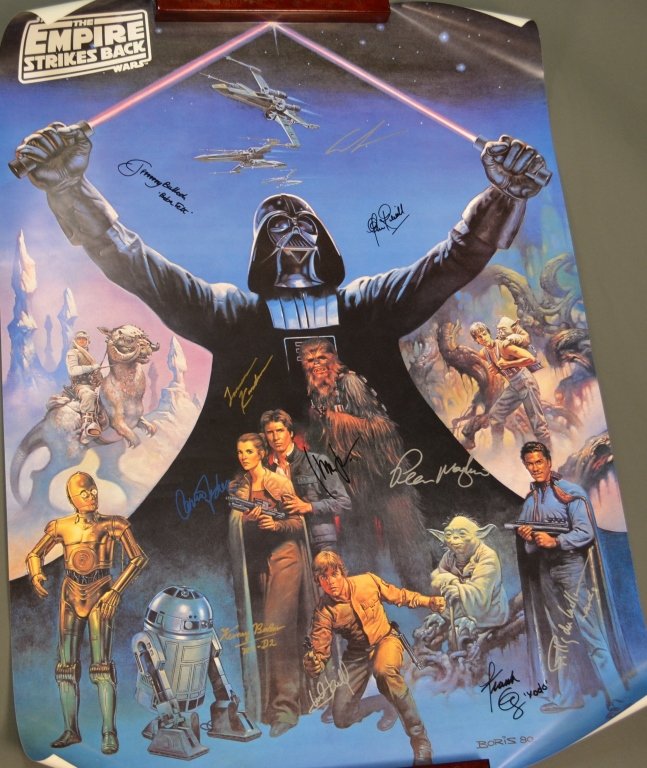 The Empire Strikes Back Poster Signed: signed by numerous cast and crew.