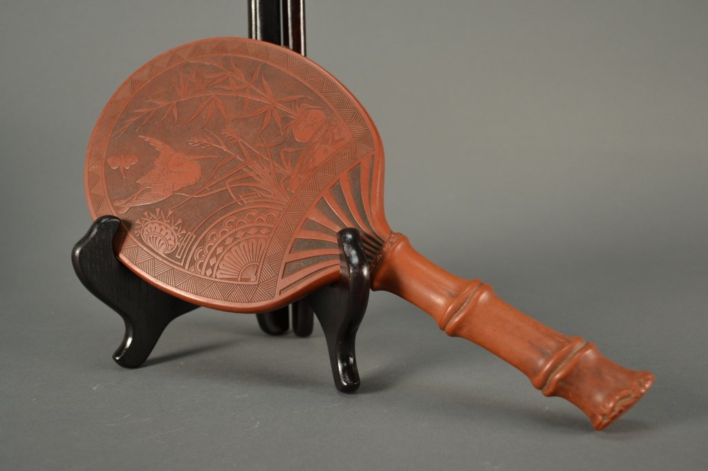 Cinnabar Hand Mirror size: 12" X 5.5": size: 12" X 5.5"