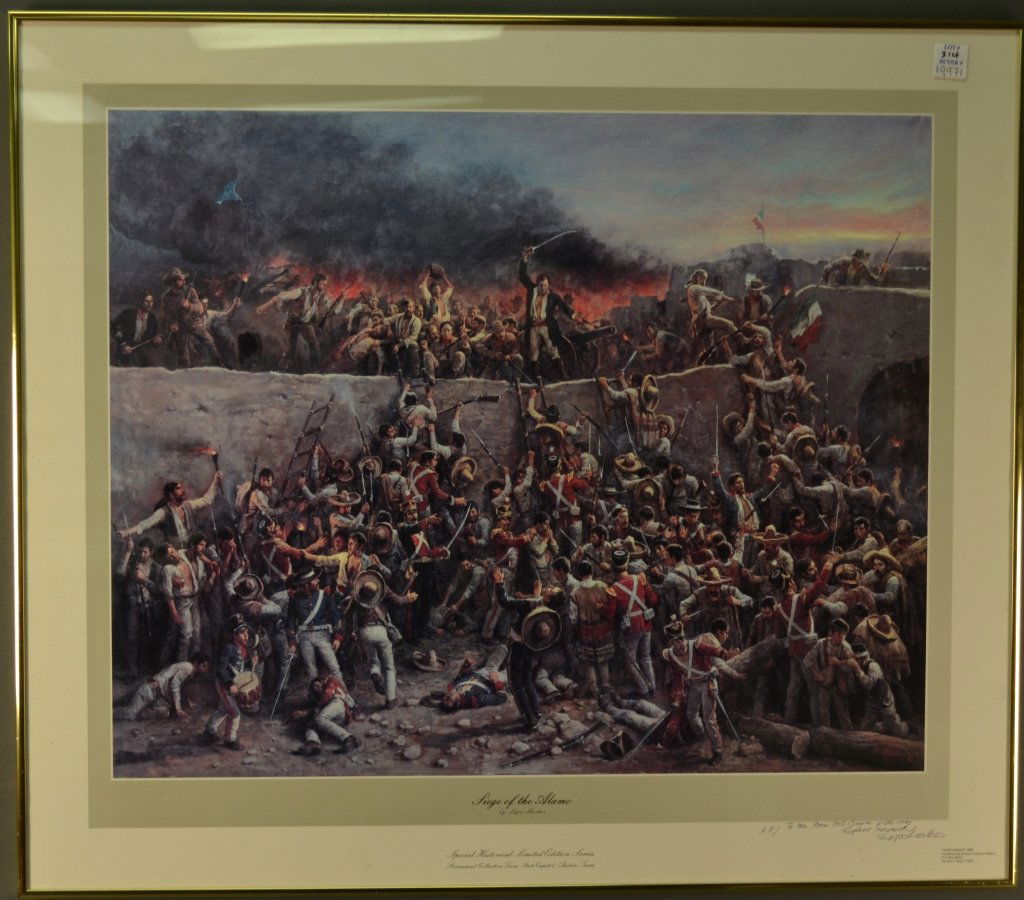 Siege Of The Alamo by Lajos Markos size 30" x 26": size 30" x 26"