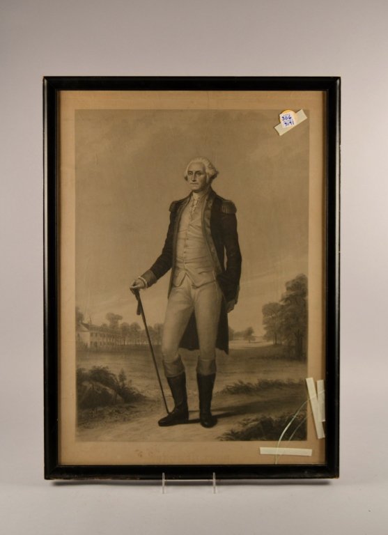 George Washington Engraving by H. Wright Smith 29 1/4": 29 1/4" t x 21 .5" wide