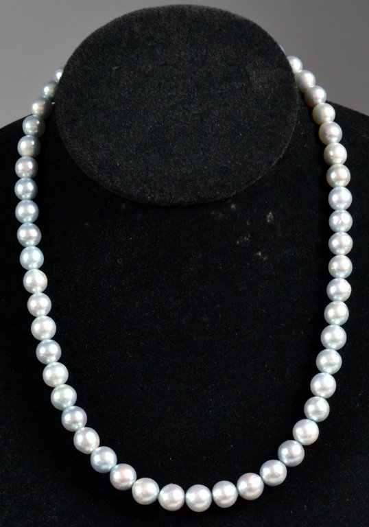 Mikimoto Grey Pearl Necklace 17" L: 17" L