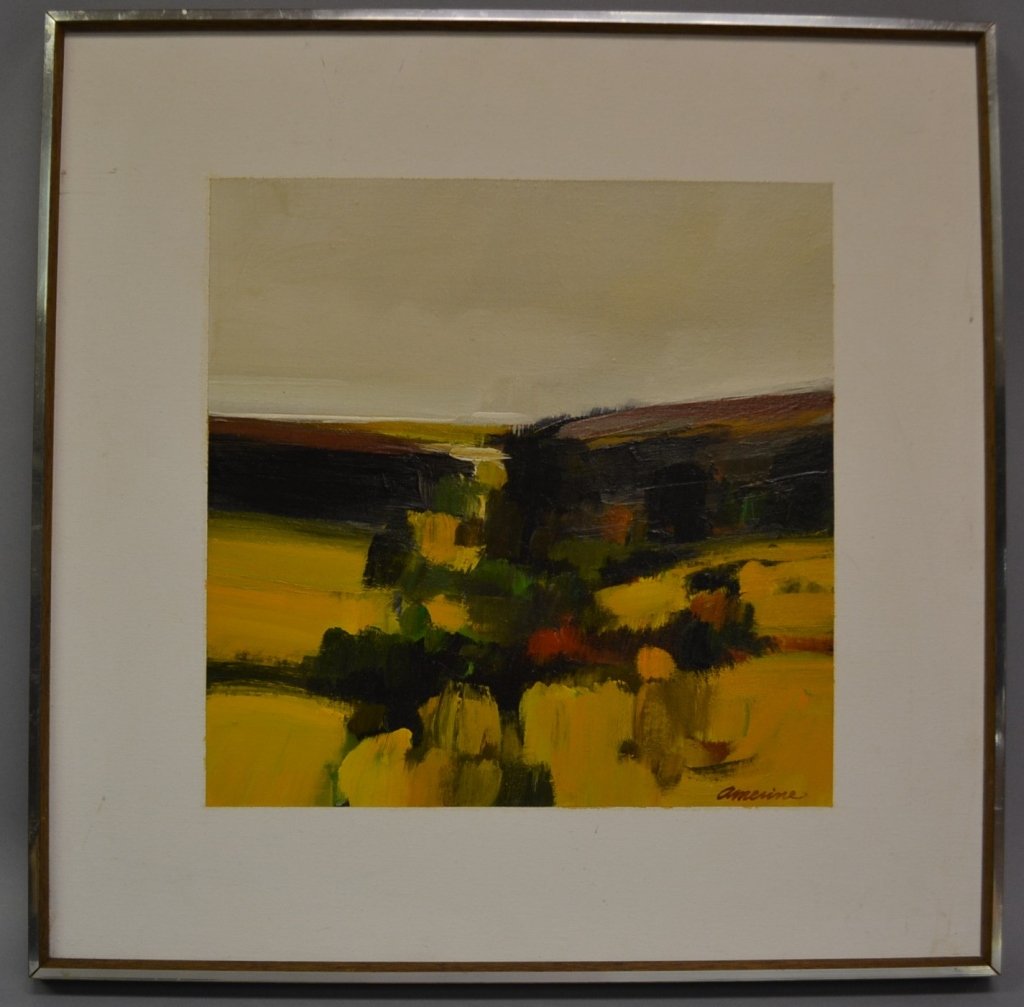 WAYNE AMERINE (American/Texas, 1928-2009) Landscape: (American/Texas, 1928-2009) Landscape Remembered Oil on canvas Signed lower right Size: 24" x 24"
