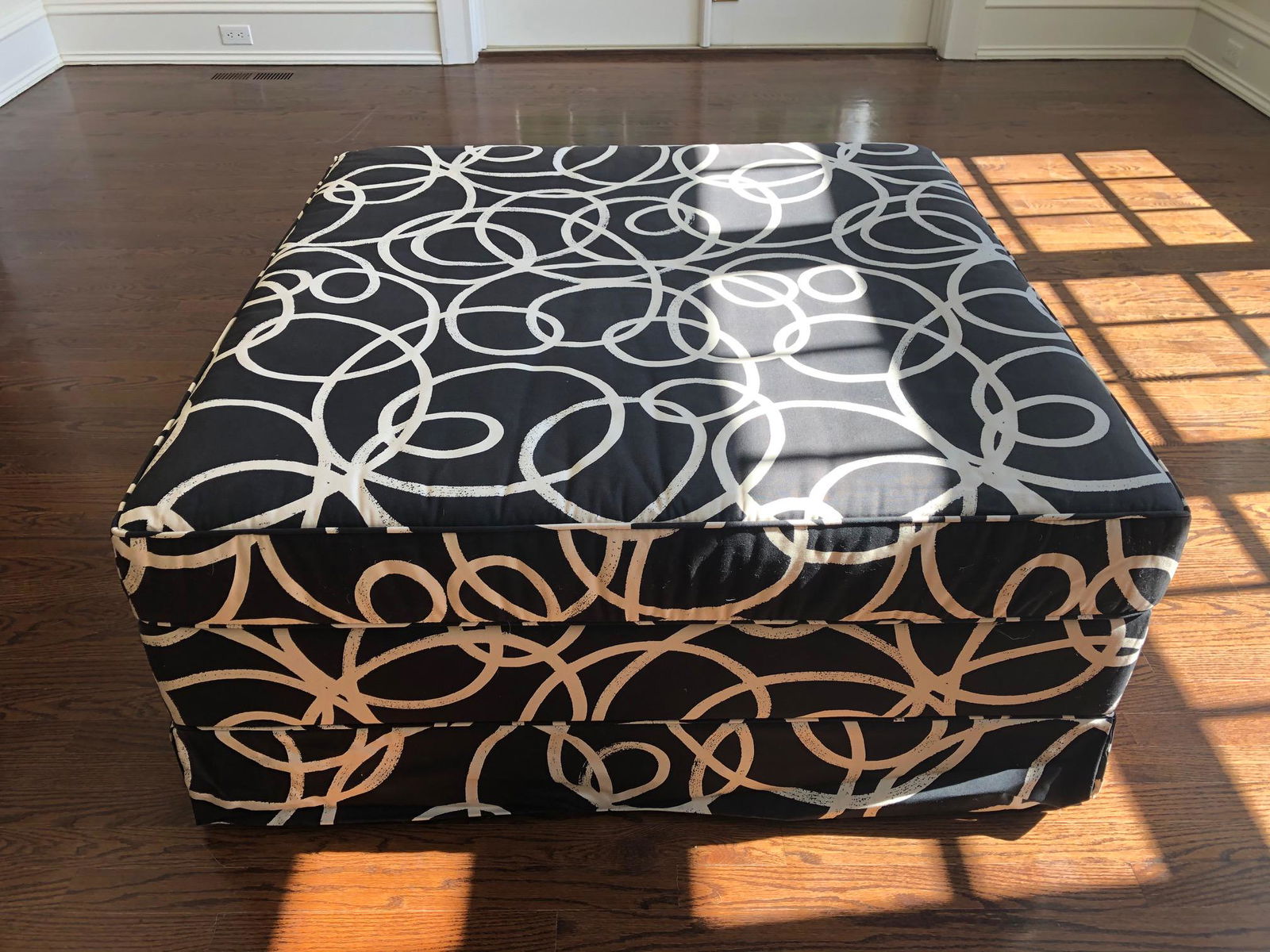 Square black and white Ottoman - 44" Square (1 of 1)