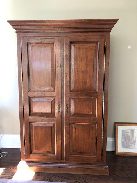 Brown Armoire/Wardrobe: Brown Armoire/Wardrobe (50" W x 81" H x 25" D)