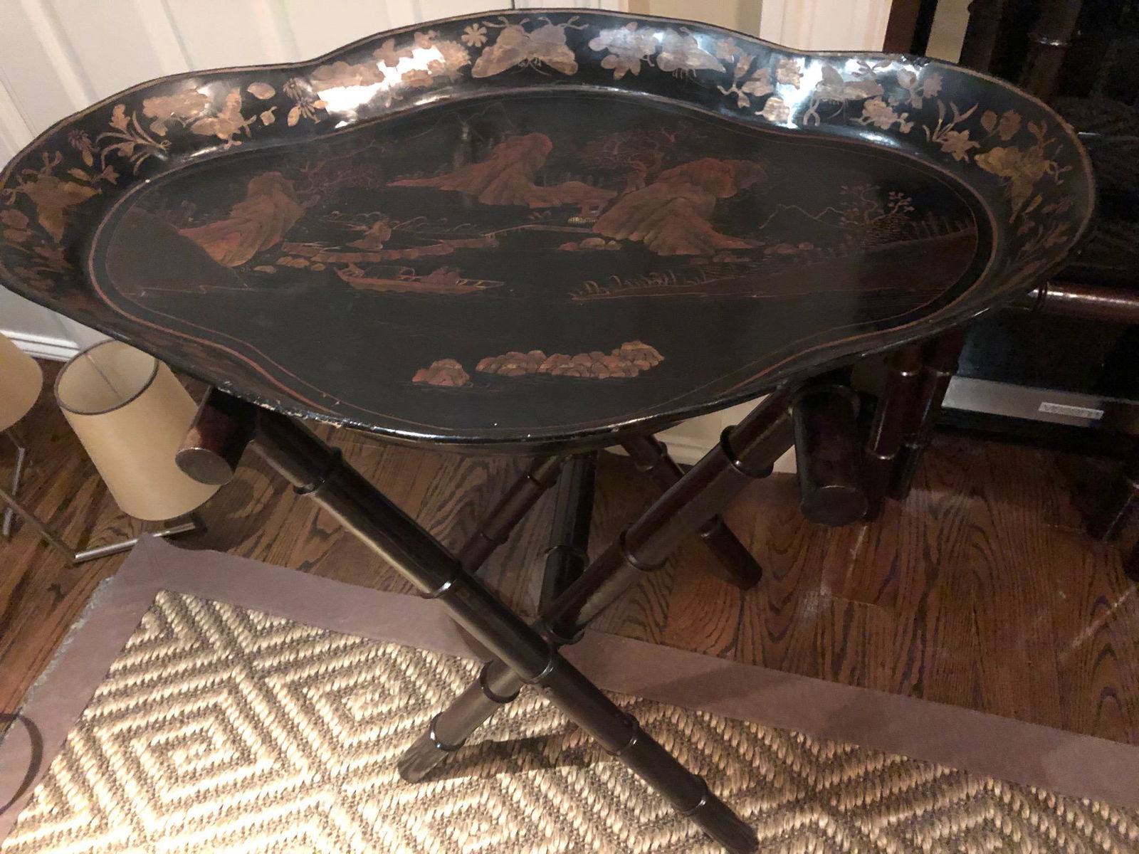 Chinese Black Serving Tray (1 of 2)