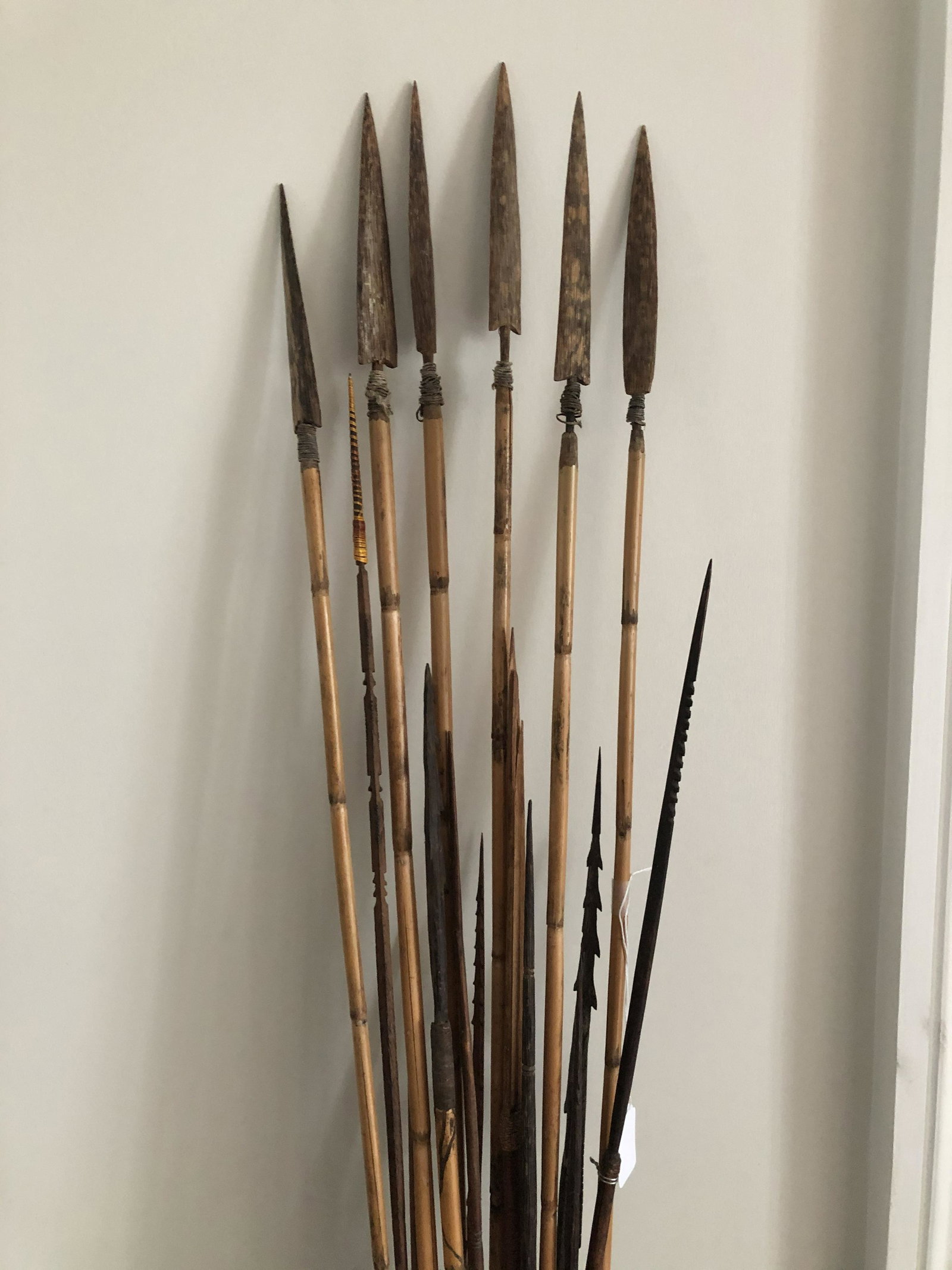 Primitive Indonesian Spears: Primitive Indonesian Spears (6) 60" Long and (11) Medium 45"-50"