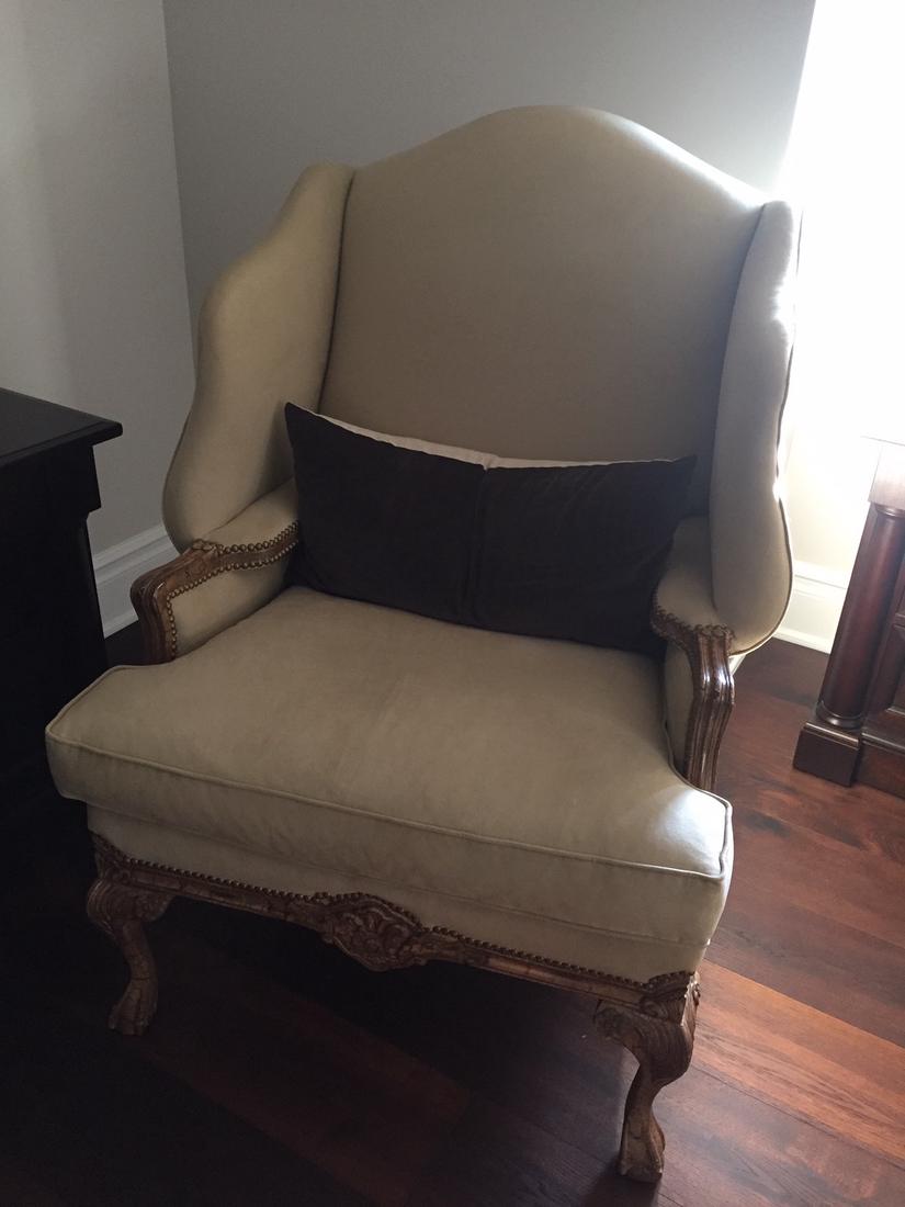 Custom upholstered wing Chairs (2) (1 of 3)