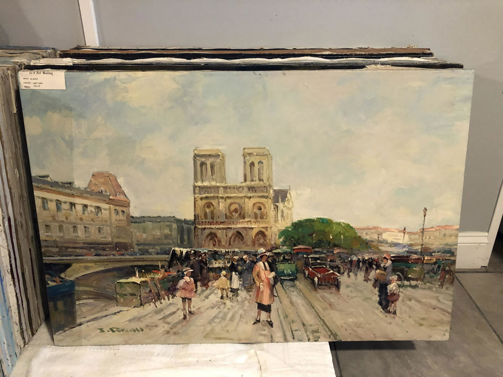 Jacques Deveau (Born 1937) "Left Bank" Original Oil on (1 of 4)