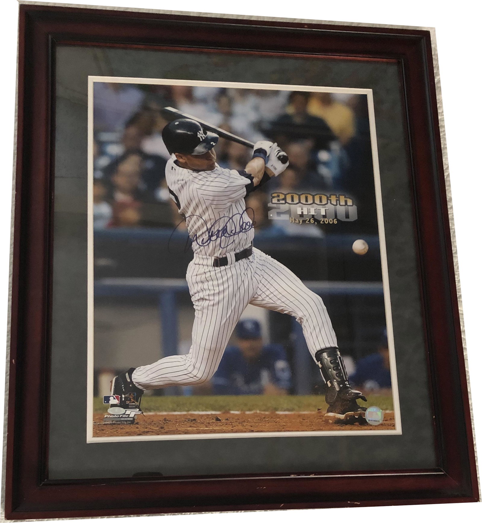 Derek Jeter Signed 2000th Hit Photo Framed: Derek Jeter Signed 2000th Hit Photo Framed. Steiner Sports Memorable night in May 2006; AVAILABLE FOR LOCAL PICK UP IN CONNECTICUT