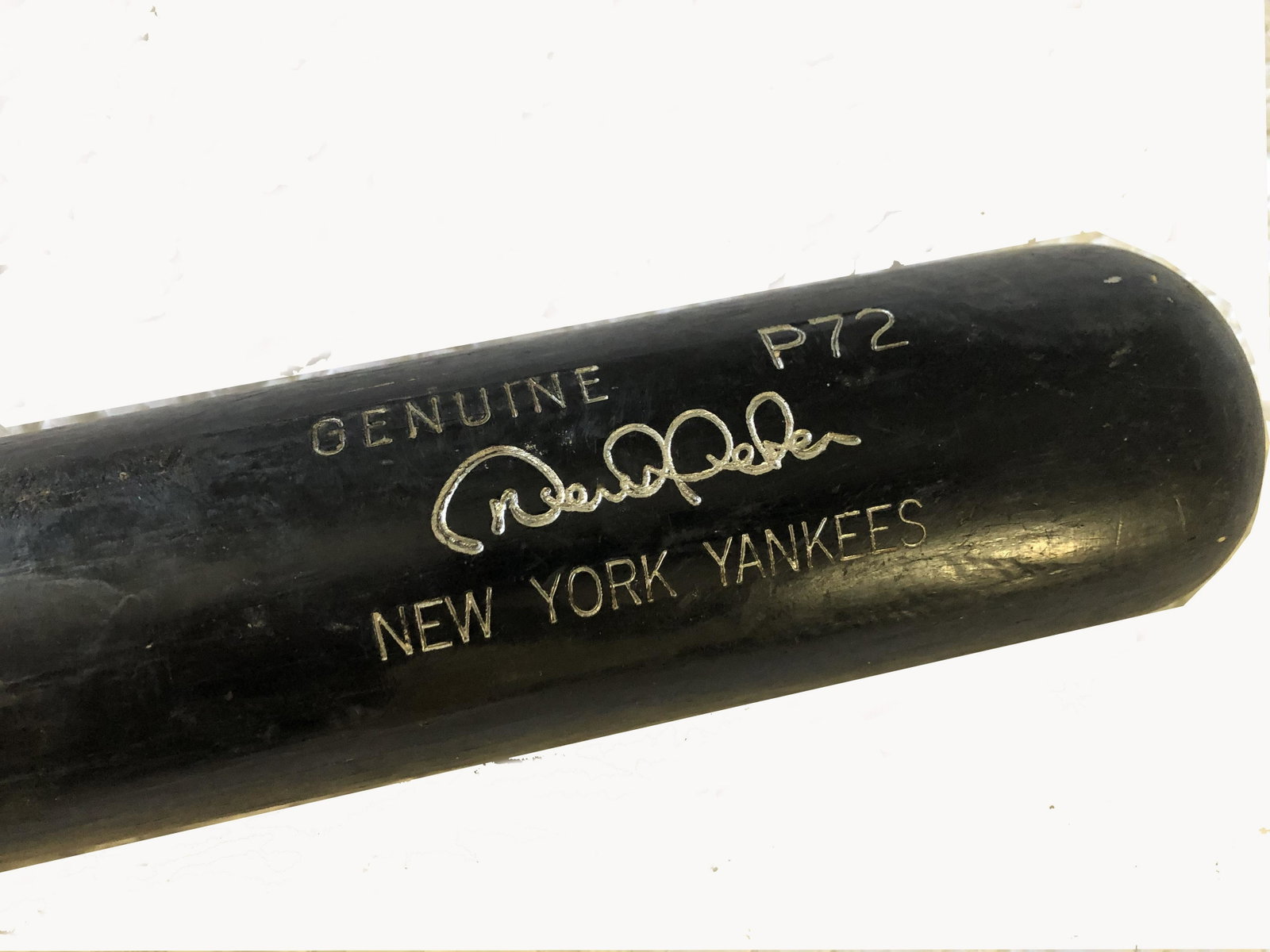 Black Bat game used: Offical New York Yankees Game used bat with Identification stickers; AVAILABLE FOR LOCAL PICK UP IN CONNECTICUT