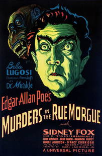 Murders in the Rue Morgue Hollywood Poster: Murders in the Rue Morgue Hollywood Poster; Hand pulled lithograph, sequentially numbered (AFI 100 American Movie Poster Classics). Categories: Art of the Movies, Classic Horror Movies, View All Art